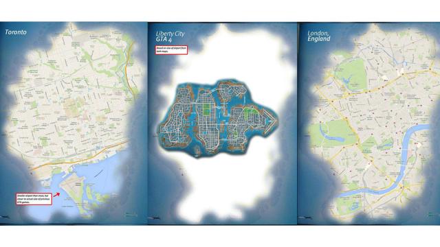 Grand Theft Auto V’s Map Versus Major Cities