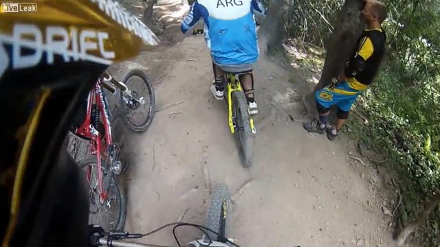 I Can’t Stop Watching These Cyclists Missing A Perilous Turn