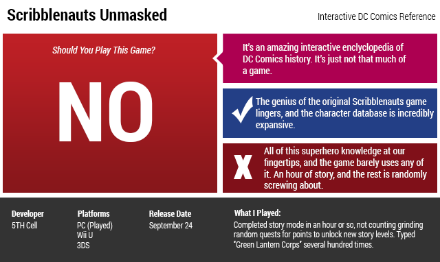 Scribblenauts Unmasked: The Kotaku Review