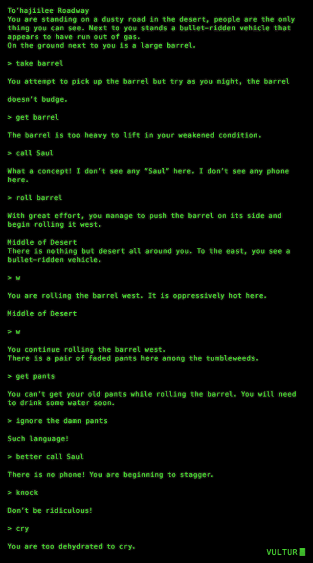 Breaking Bad As A Zork-Style Text Adventure Game