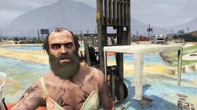 GTA V’s Trevor Sure Likes Forklifting Some Weird Things