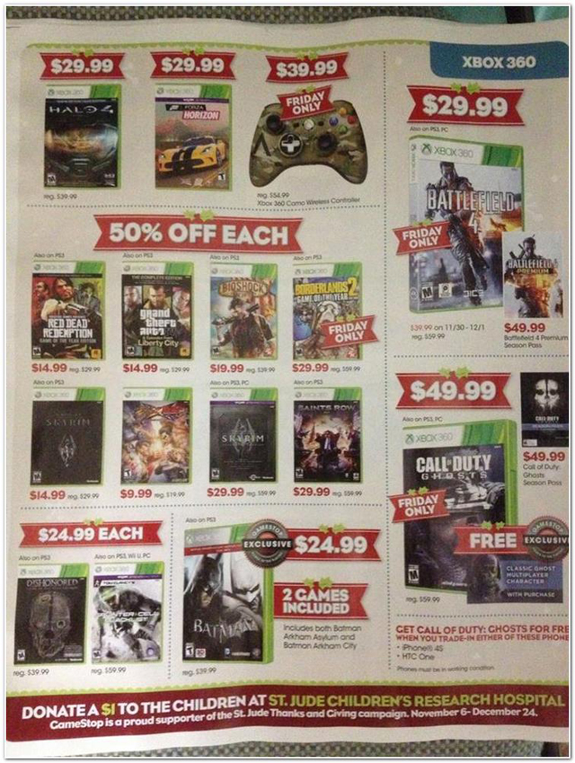 GameStop’s 2013 Black Friday Deals Appear To Have Leaked