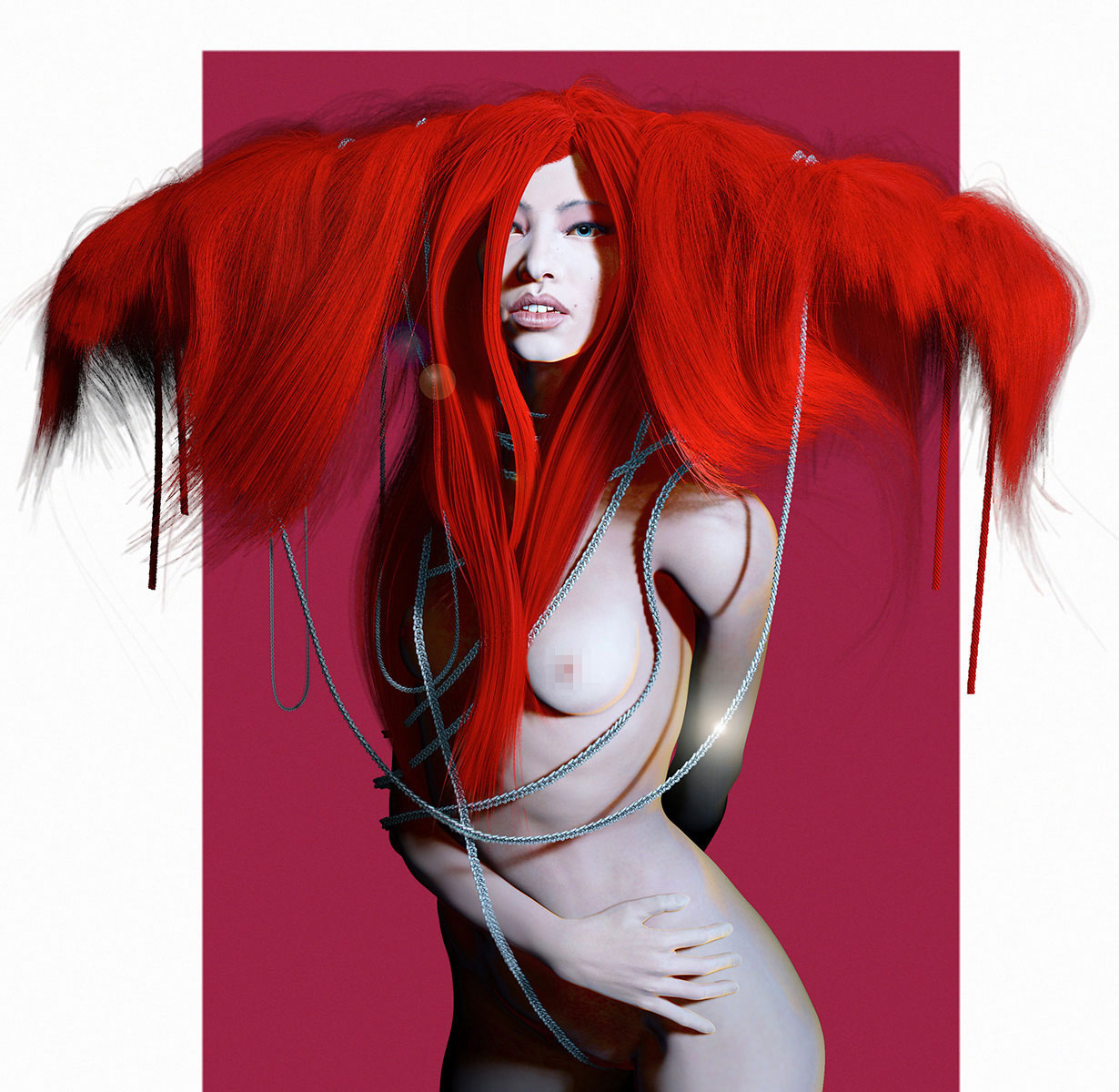 Fine Art: Lady In (Crazy) Red (Hair) [NSFW]