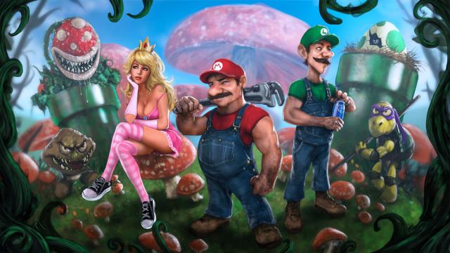 Mario And Co In Wonderland