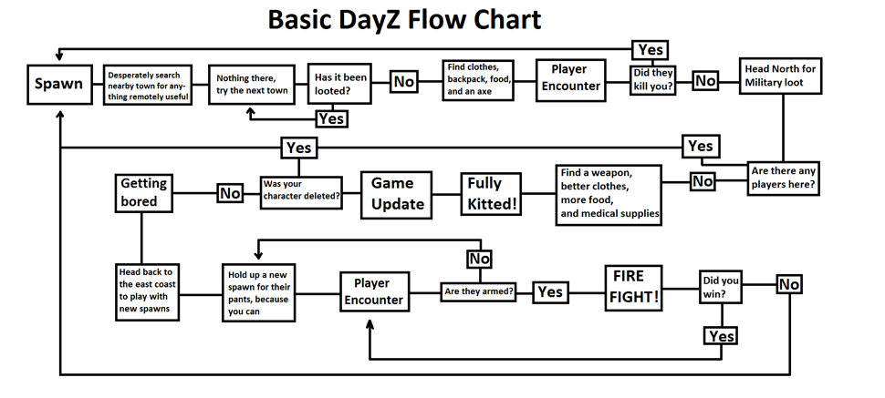 A DayZ Flow Chart That Tells The Whole Truth