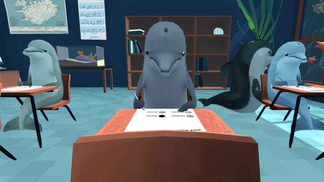Finally, The Chance To Steal Test Answers Off A Dolphin