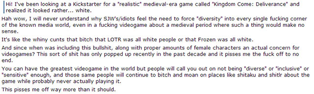 Idiots Fight To Keep A Medieval Game White