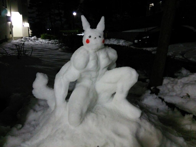 Snow Pikachu Evolves Into A Macho Hunk