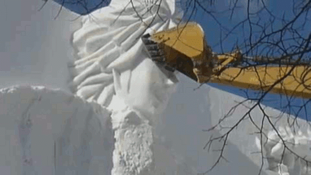 Watch The Brutal Destruction Of Giant Snow Sculptures