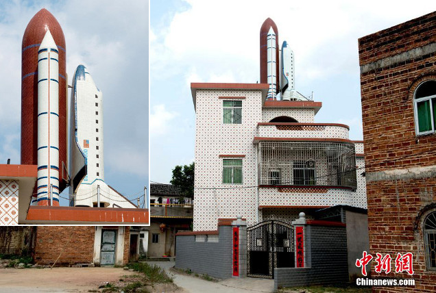 Chinese Man Builds Space Shuttle Replica On His Roof