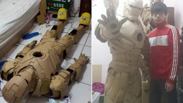 Taiwanese Cardboard Artist Makes Iron Man Suit