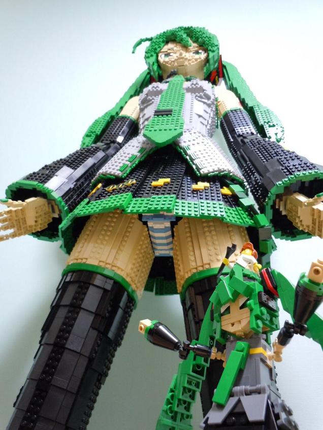 LEGO Builder Creates Life-Sized Hatsune Miku Statue