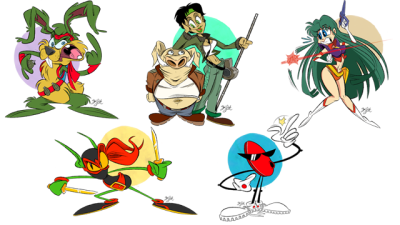 Classic Video Game Protagonists As Wacky Cartoon Characters