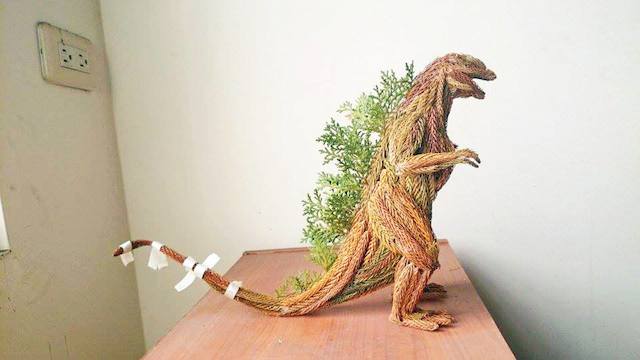 Godzilla Made From Pine Tree Branches Is A Lovely Fire Hazard