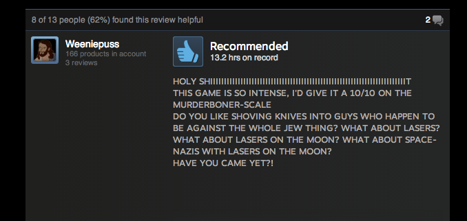 Wolfenstein, As Told By Steam Reviews