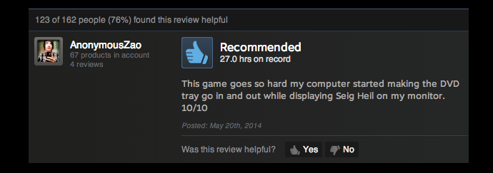 Wolfenstein, As Told By Steam Reviews