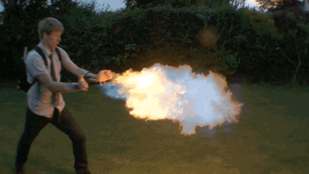 Guy Makes Pyro Backpack, Shoots Flames Everywhere