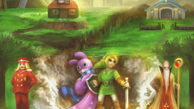 The Story Of A Link Between Worlds In A Single Zelda Painting