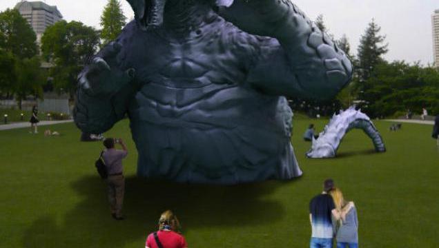 Godzilla Invades A Tokyo Park