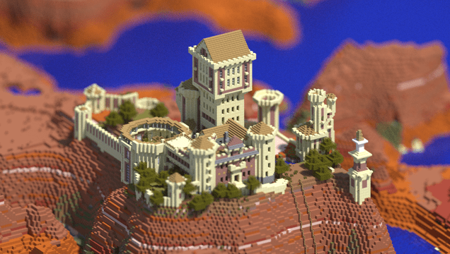 A Beautiful Render Of The Landscape Of Minecraft