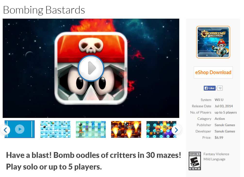 Bombing Bastards Is A Game You Can Buy On A Nintendo Console