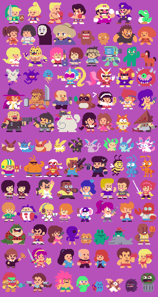 300 Famous Characters, Redrawn In Pixels