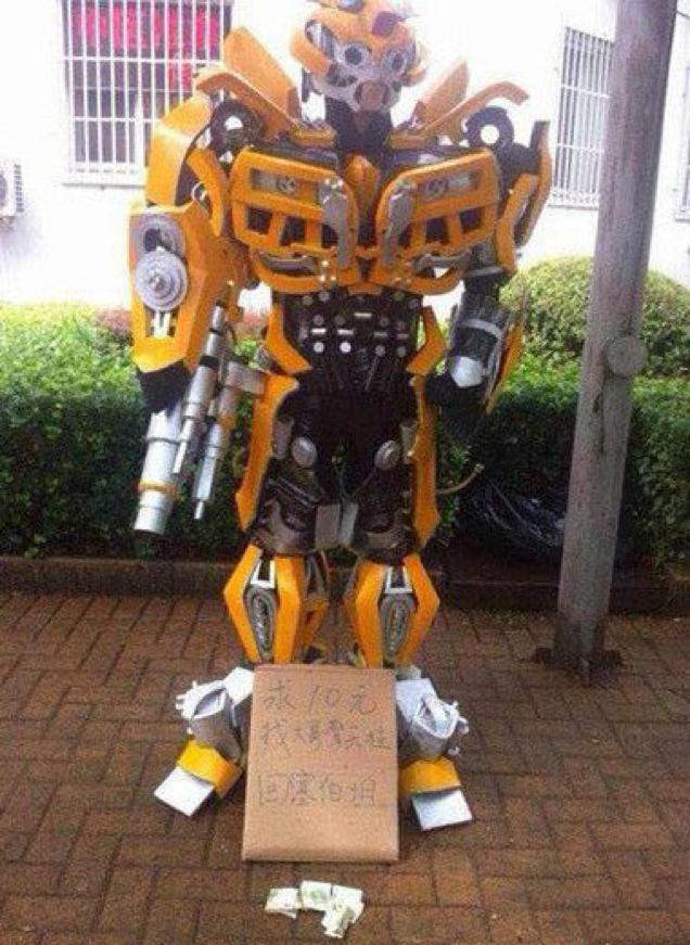 Bumblebee Begging On The Streets For A Trip To Cybertron