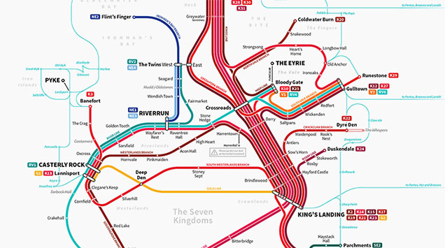 Game Of Thrones Subway Map Is A Handy Guide To Westeros Travel