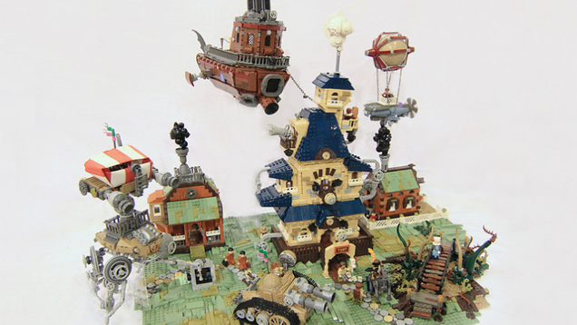 LEGO Steampunk Diorama Is All About The Rusty Vehicles