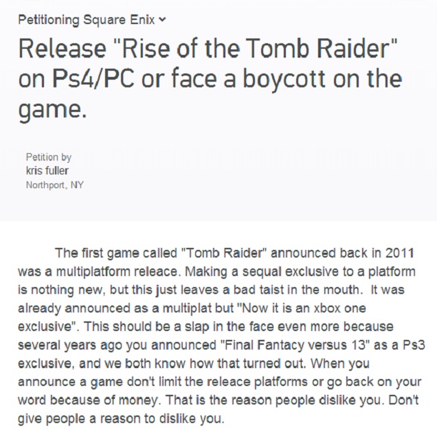 People Are Pissed That Tomb Raider Is An Xbox Exclusive