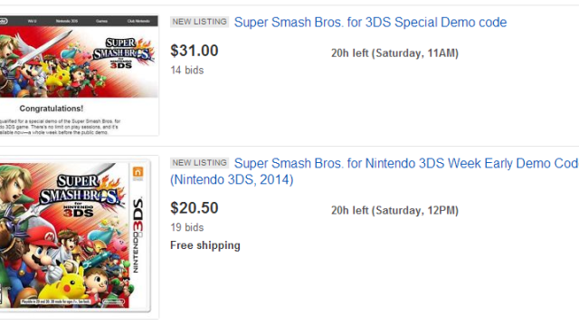 Wow, People Are Actually Trying To Buy Smash Bros. Demo Codes