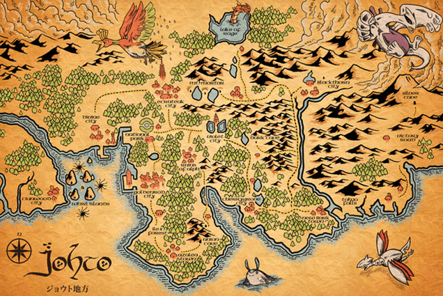 Pokémon’s Johto Region As A Middle Earth-Style Map