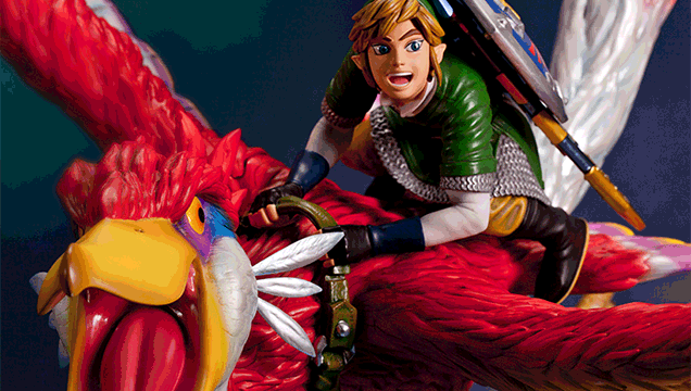 Link Is So Damn Happy Riding His New Skyward Sword Statue