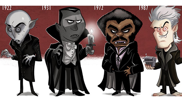 Cartoony Evolution Of Famous Vampires