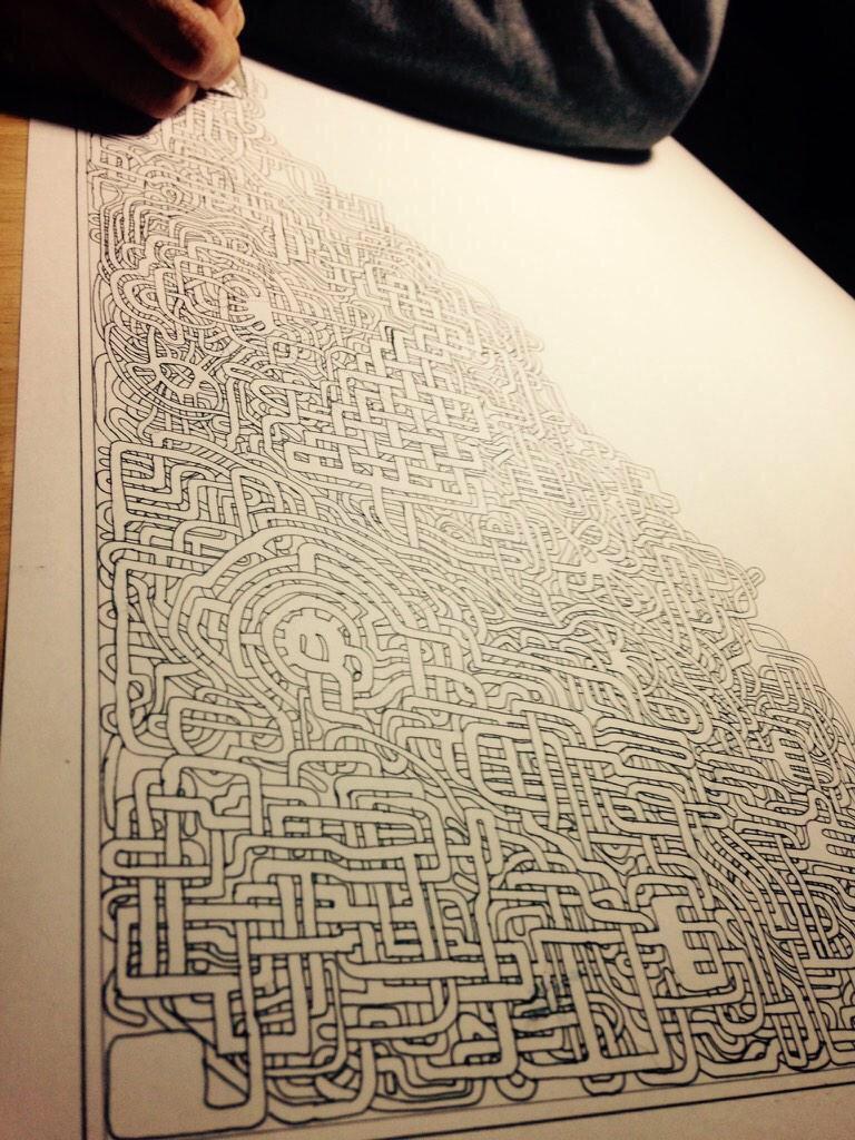 After 30 Years, Father Draws Another Beautifully Hard Maze