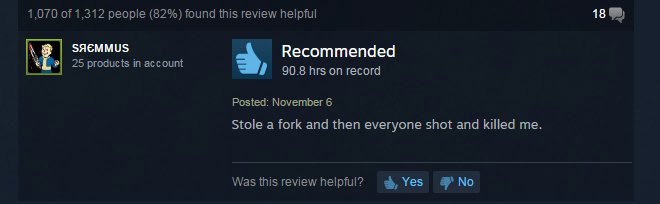 Fallout: New Vegas, As Told By Steam Reviews