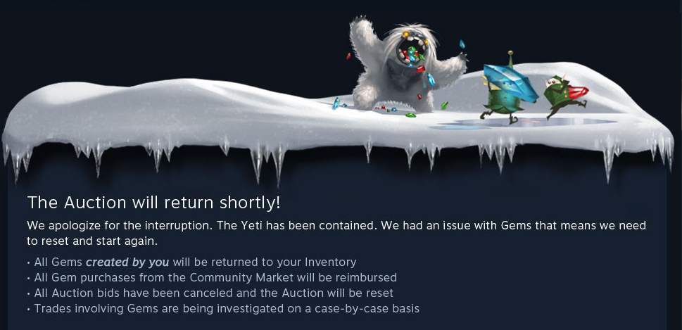 Steam Holiday Auction Shuts Down After Gem Exploits Spread