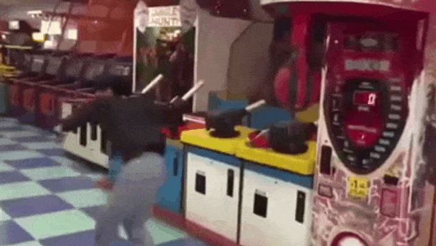 Dude Kills Arcade Machine With Badass Spinning Kick