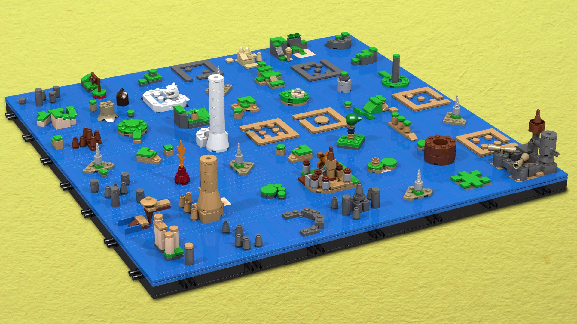 The Legend Of Zelda: The Wind Waker’s Sea Chart As A LEGO Microbuild