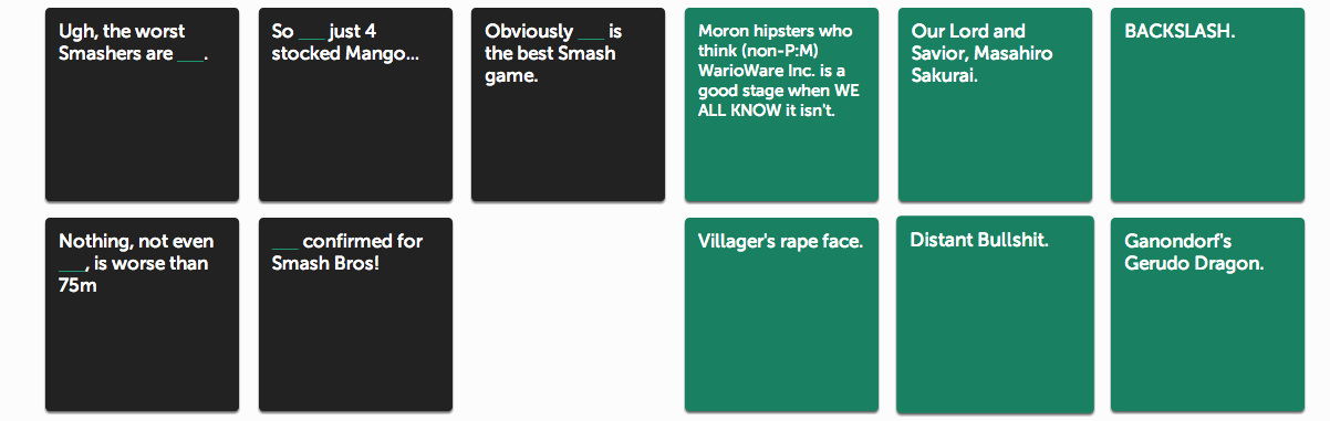 Smash Bros. Fans Have Some Great Ideas For Cards Against Humanity