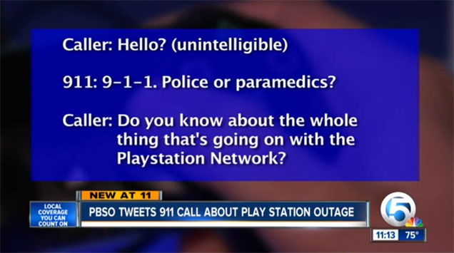 Kid Calls 911 Over PlayStation Network Outage