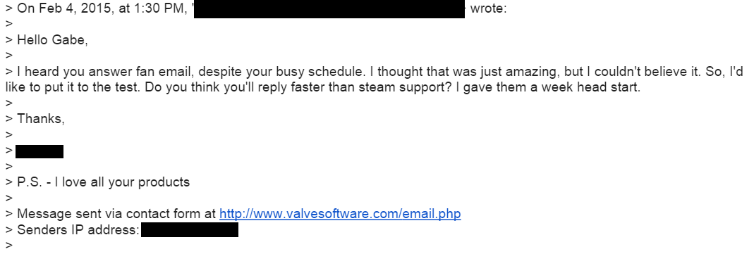 Gabe Newell Shows Us How Customer Support Is Done