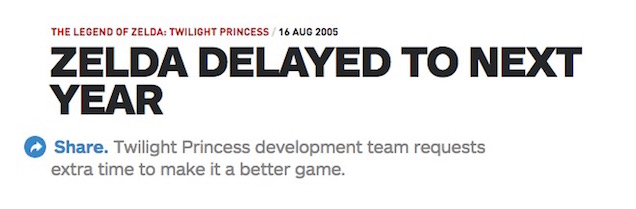 Reminder: Nintendo Is Always Delaying Major Zelda Games
