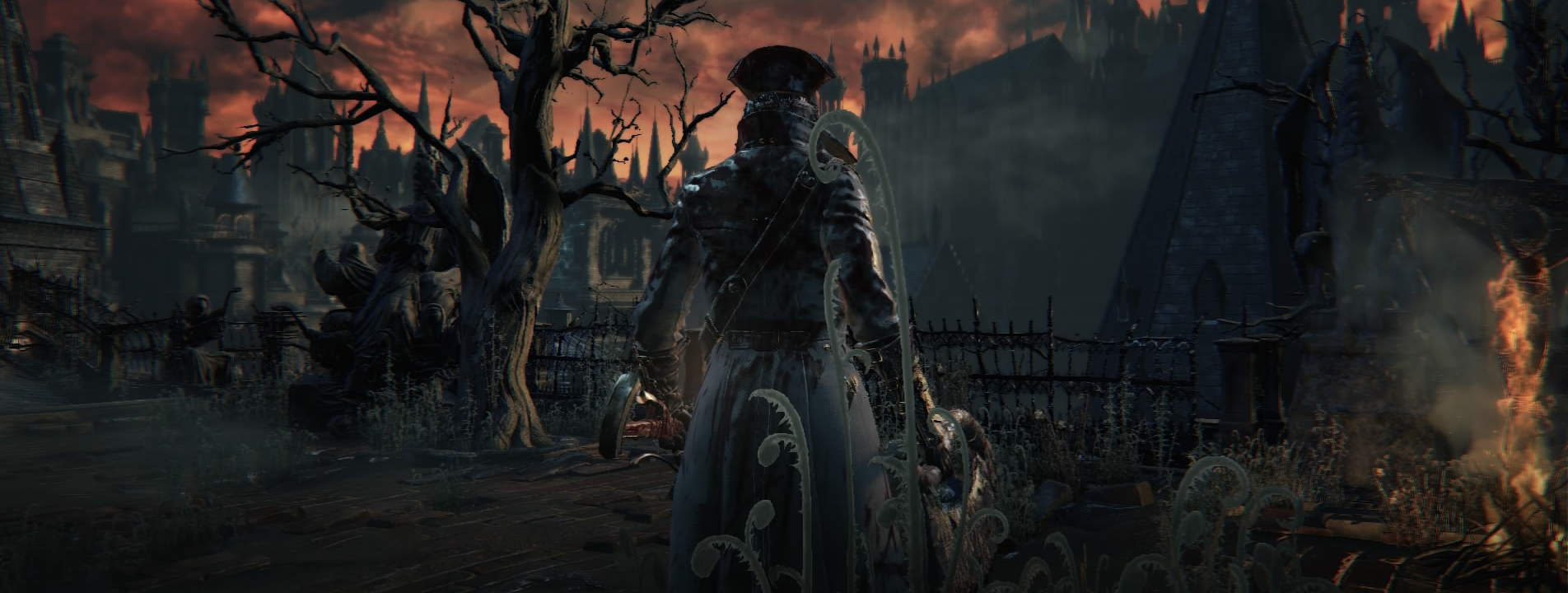 Hi! First time player here. How do I beat this thing? I have no weapons and  I'm terrified to get any closer to it. Any help is appreciated! : r/ bloodborne