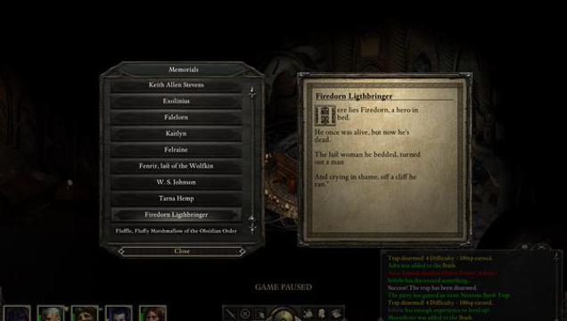 Pillars Of Eternity Fan Text Changed After Player Complaints