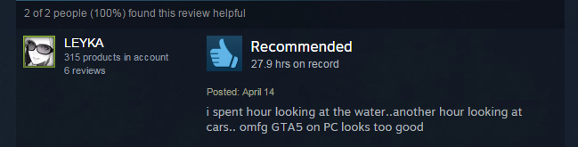 Grand Theft Auto V, As Told By Steam Reviews