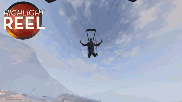 GTA Parachuter Dodges Missiles With Grace