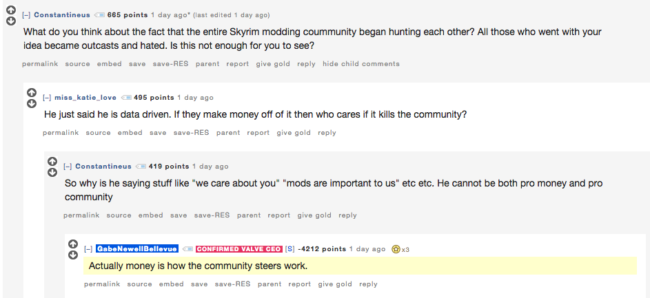 Even Gabe Newell Gets Downvoted On Reddit