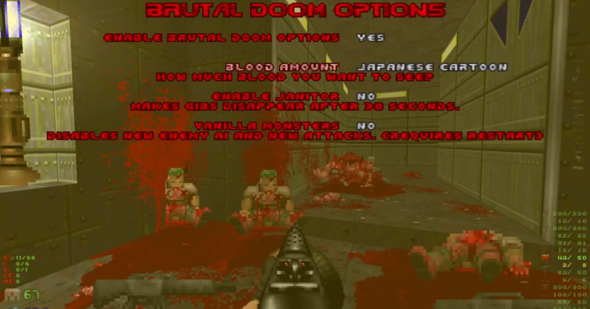 Brutal Doom Mod Has Some Great Customisable Gore Options