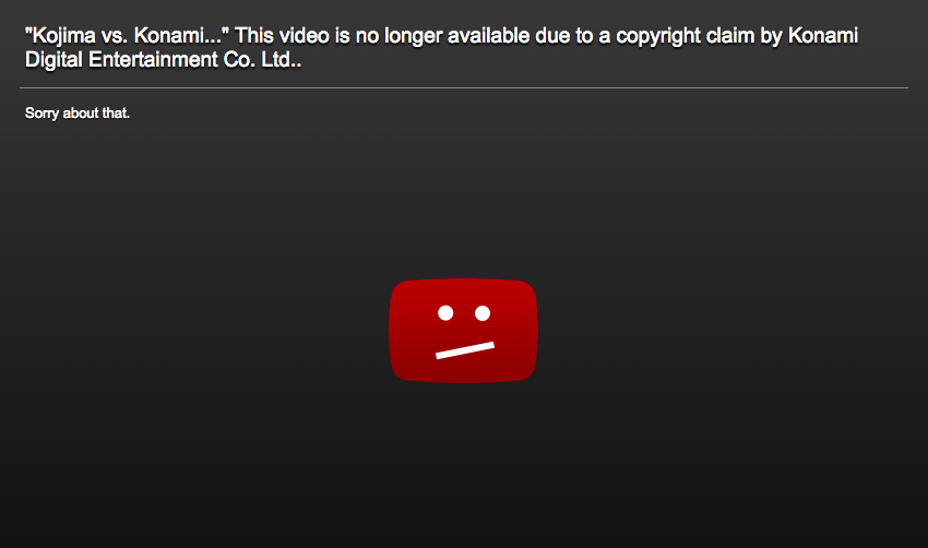 Konami Gets YouTube To Take Down Critical Video